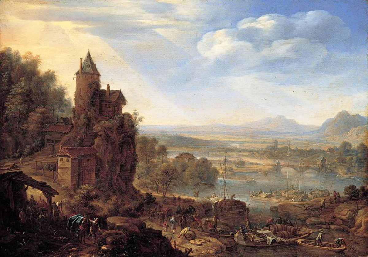 an extensive rhine river landscape